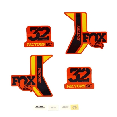 FOX Decal Kit: 2017  32 SC  Factory  BLK/Yellow  Orange Bkgrnd 0 (803-01-219)