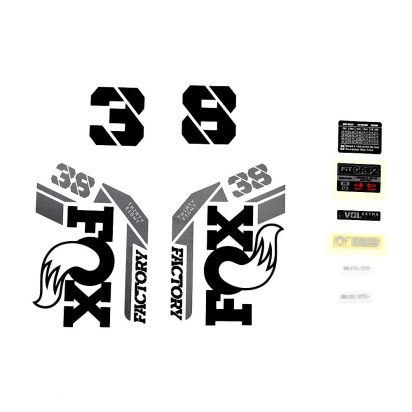 FOX Decal Kit: 2021 38 F-S Black Logo Shiny Orange Fork 0 (803-01-532)