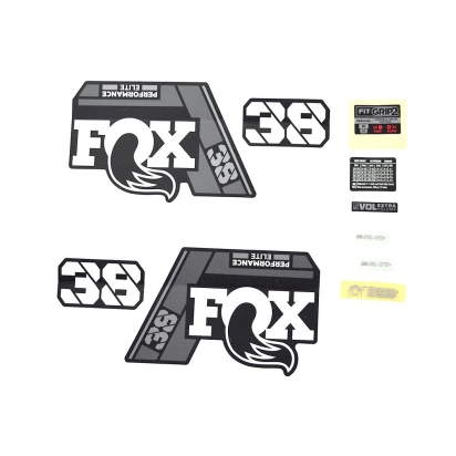 FOX Decal Kit: 2021 38 P-SE Gray Logo Matte Black Fork 0 (803-01-534)