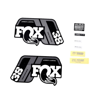 Lipdukai FOX Decal Kit: 2021 38 P-S Gray Logo Matte Black Fork 0 (803-01-535)