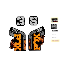 FOX Decal Kit: 2021 38 F-S Orange Logo Shiny Black Fork 0 (803-01-531)