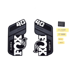 FOX Decal Kit: 2021 40 P-S Gray Logo Matte Black Fork 0 (803-01-543)