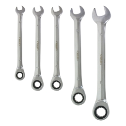 Set of 5 Ratchet Combination Wrenches Var 8/9/10/13/15mm