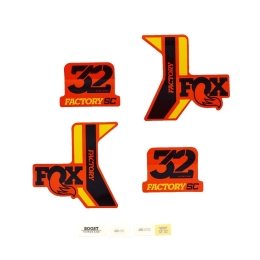 FOX Decal Kit: 2017  32 SC  Factory  BLK/Yellow  Orange Bkgrnd 0 (803-01-219)