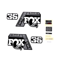 FOX Decal Kit: 2021 36 P-SE E-Bike+ Gray Logo Matte Black Fork 0 (803-01-529)