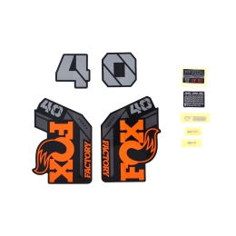 FOX Decal Kit: 2021 40 F-S Orange Logo Shiny Black Fork 0 (803-01-539)