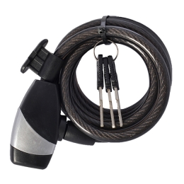 Dviračių spyna OXC Cable Lock KeyCoil12 Black 12x1500mm