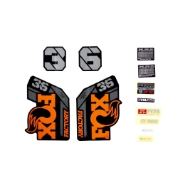 FOX Decal Kit: 2021 36 F-S Orange Logo Shiny Black Fork 0 (803-01-521)