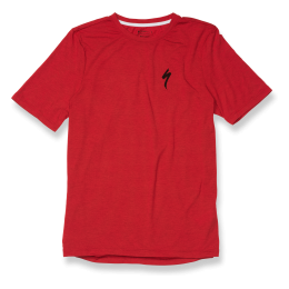 Laisvalaikio marškinėliai Specialized DRIRELEASE TEE S-LOGO RED HTHR/BLK