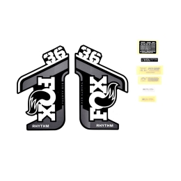 FOX Decal Kit: 2021 36 Rhythm Gray Logo Matte Black Fork 0 (803-01-527)